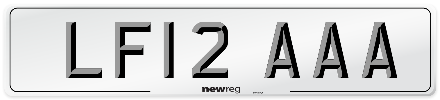LF12 AAA Number Plate from New Reg